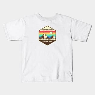 Mount Rainier National Park Retro Kids T-Shirt